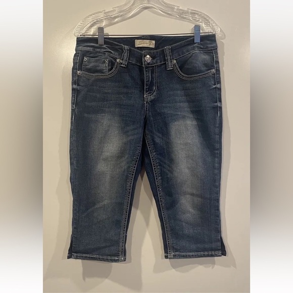 Seven7 Pants - Seven7 Blue Skinny Ankle Crop Mid Rise Stretch Denim Jeans Womens Size‎ 8